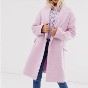 Pink brushed coat